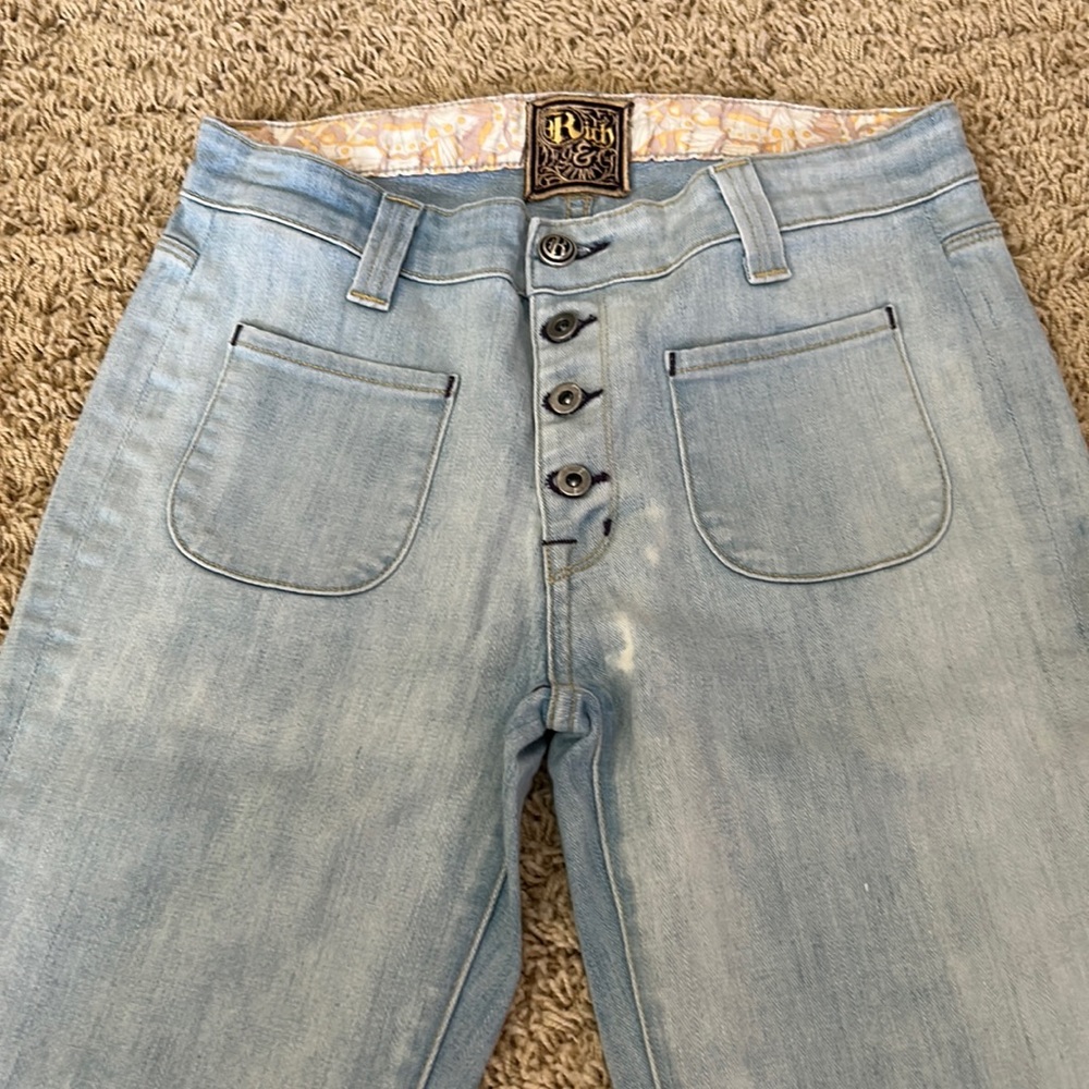 Rich & Skinny Light Wash Blue Button-Fly Jeans